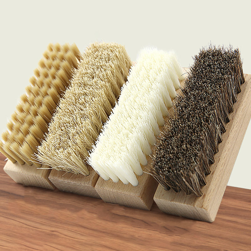 Sneaker Cleaning Kit - แปรงขนหมู1ชิ้นแปรงสำหรับรองเท้าแตะแปรงรองเท้าผ้าใบแปรงทำความสะอาดรองเท้าแปรงทำความสะอาดรองเท้าแปรงทำความสะอาดรองเท้าด้ามไม้รองเท้า