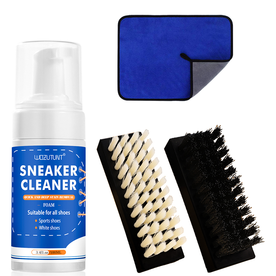Sneaker Cleaning Kit - ชุดทําความสะอาดรองเท้าสีขาวสําหรับรองเท้าผ้าใบผ้าใบ Nubuck Suede Decontamination รองเท้าผ้าใบโฟมทําความสะอาดพร้อมแปรง 2