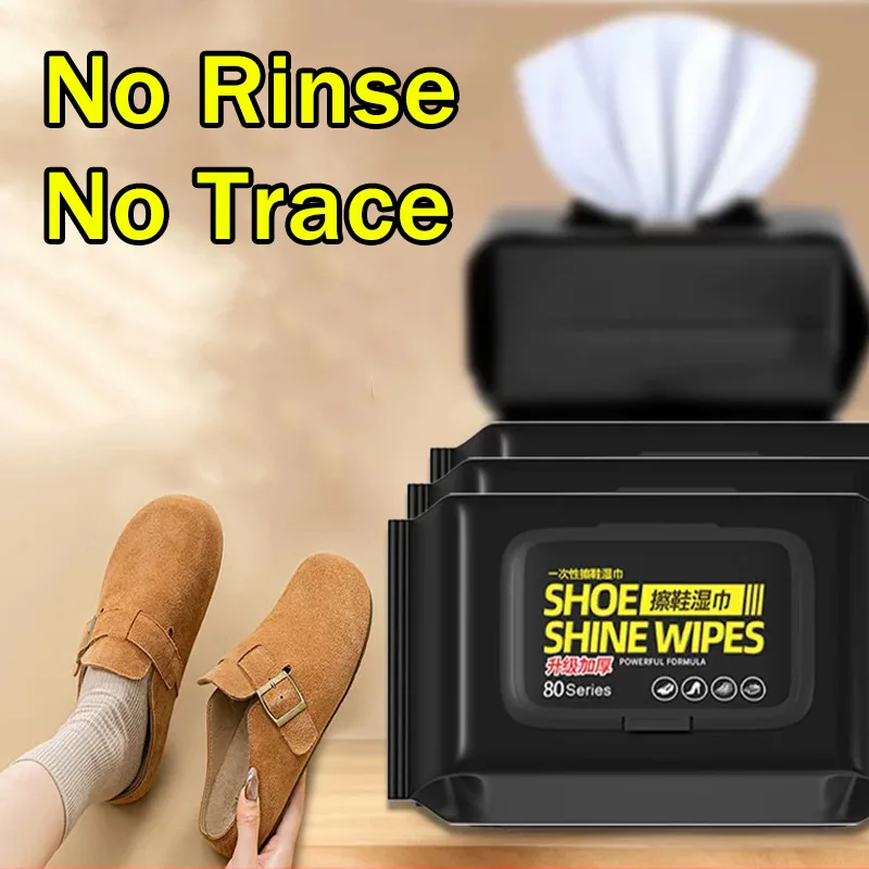Sneaker Cleaning Kit - ผ้าเช็ดทำความสะอาดรองเท้าแบบพกพา ไม่ต้องล้างออก ใช้แล้วทิ้ง ขจัดคราบรองเท้าผ้าใบได้อย่างมีประสิทธิภาพ ผ้าเปียกเช็ดทำความสะอาดรองเท้าสีขาวอย่างรวดเร็ว